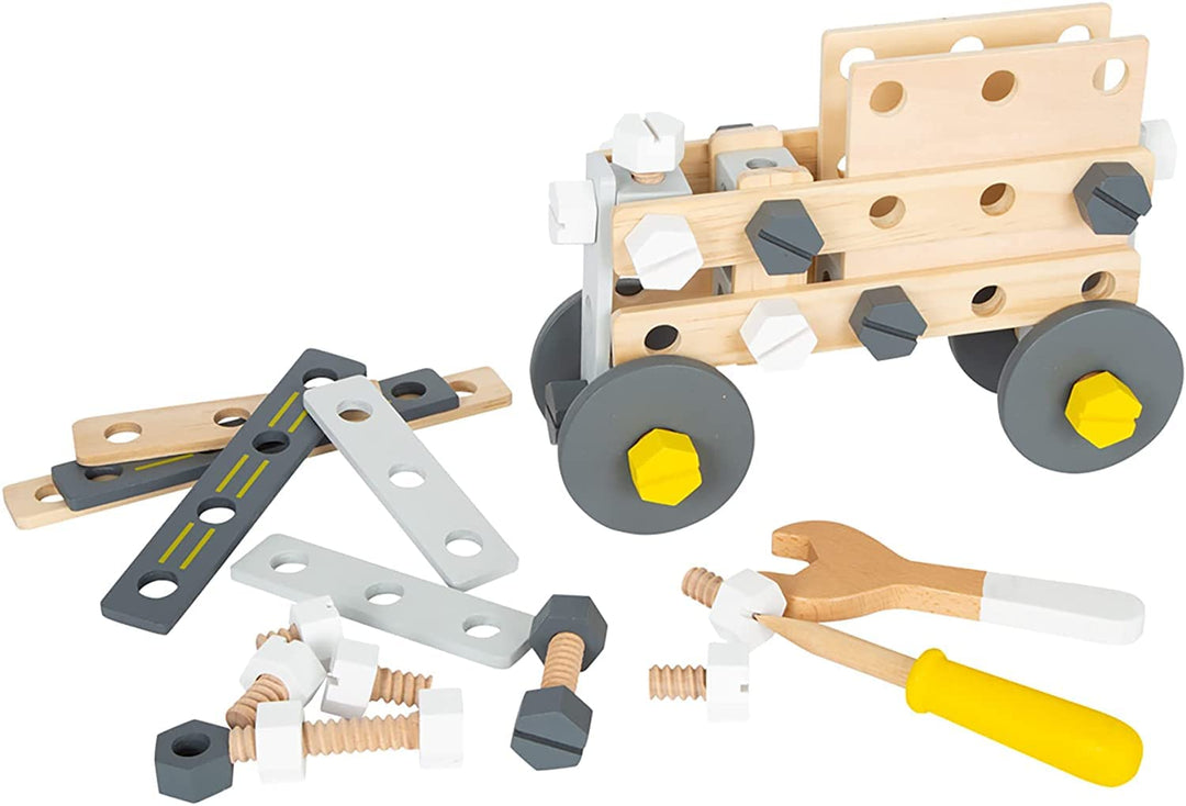 Small Foot Konstruktionsset Miniwob aus Holz, kreativer Bausatz mit Werkzeugen und Zubehör, ab 3 Jah