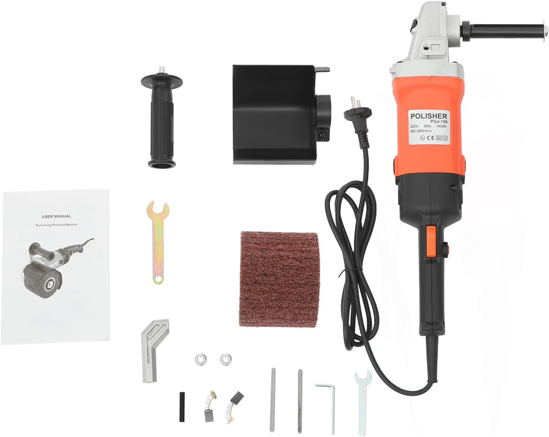 Satiniermaschine, 1400W Schleifmaschine Bürstenschleifer mit Schutzhülle, 600-3600RPM Poliermaschine
