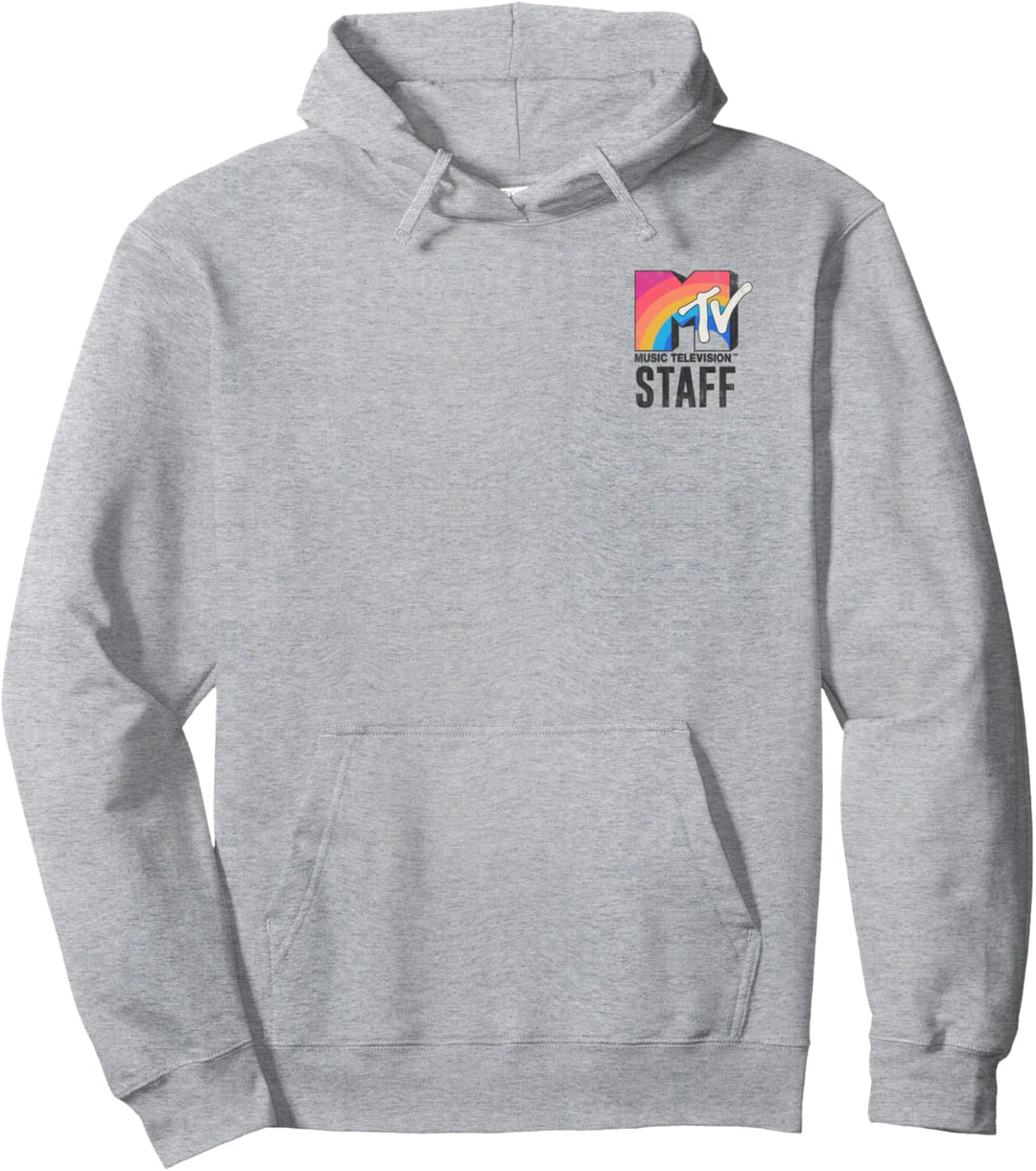 MTV Rainbow Pocket Logo Staff Pullover Hoodie