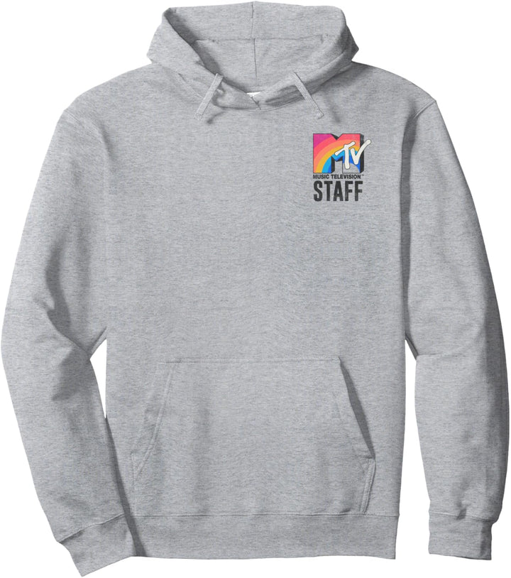 MTV Rainbow Pocket Logo Staff Pullover Hoodie