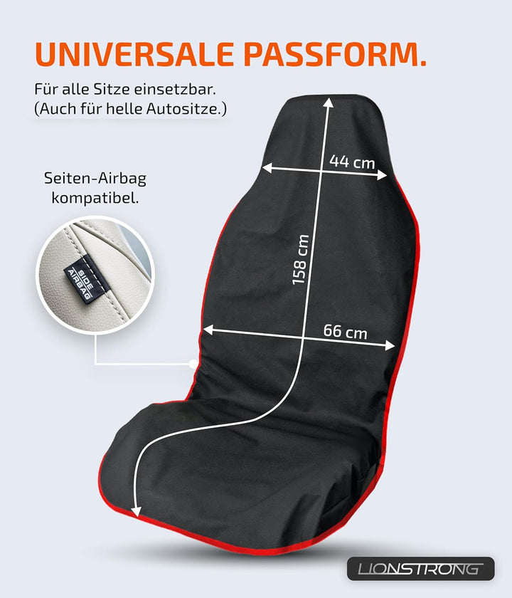 LIONSTRONG® Autositzschoner Vordersitz universell kompatibel [WASSERDICHT] - Autositzbezüge Vordersi