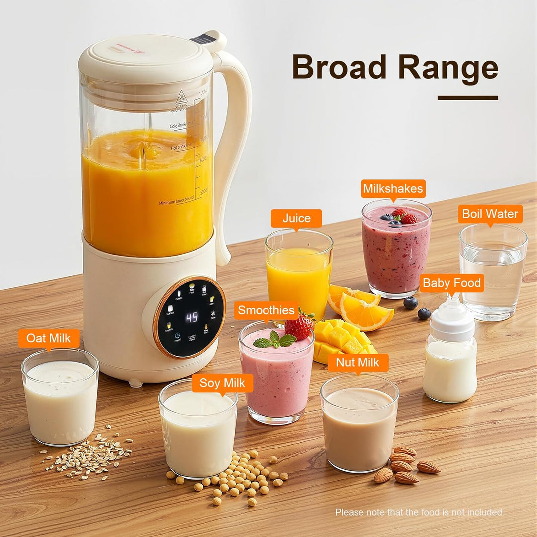 Sojamilch Maschine 1.4L, Pflanzenmilchbereiter für Hafermilch &amp; Nussmilch, 600W mit Timer, Reinigung