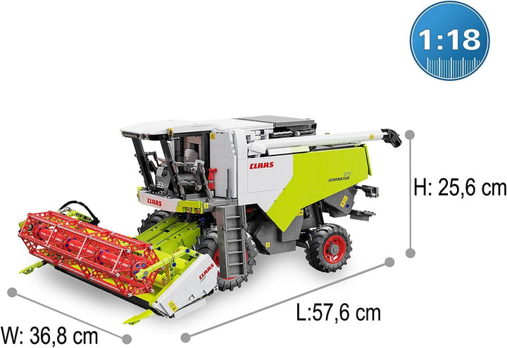 JAMARA 402873 CADA Claas Dominator 370 1:18 2,4GHz Bricks, Kinder Landwirtschaft ab 14 Jahre, RC Tec