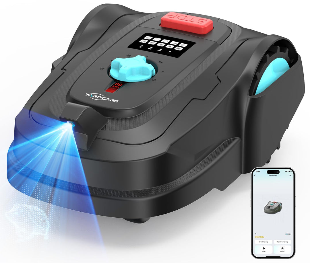 YARDCARE M800Plus Mähroboter ohne Begrenzungskabel,GPS Positionierung+3D Vision Rasenmäher Roboter o