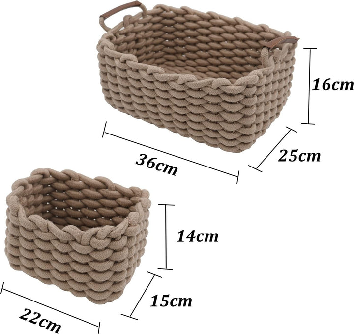 Icegrey Aufbewahrungskorb Baumwolle Strickkorb Dekorative NatüRliche Rechteck Wasserdichter Aufbewah