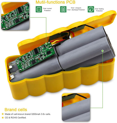 melasta 6400mAh Li-Ionen Ersatz Akku kompatible mit Roomba Staubsauger 500 600 700 800 Serie 510 520