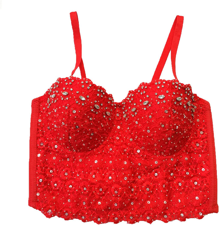 Damen Korsett Bustier BH Dessous Tank Top Trägertop Crop Top Corsage Clubwear Shirt Unterhemd top XS