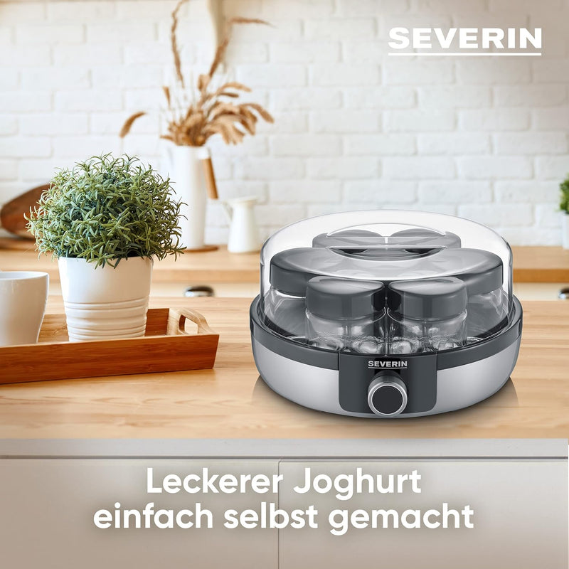 SEVERIN Joghurtbereiter, digitale Joghurtmaschine mit 5 Automatik-Programmen für selbstgemachten Jog