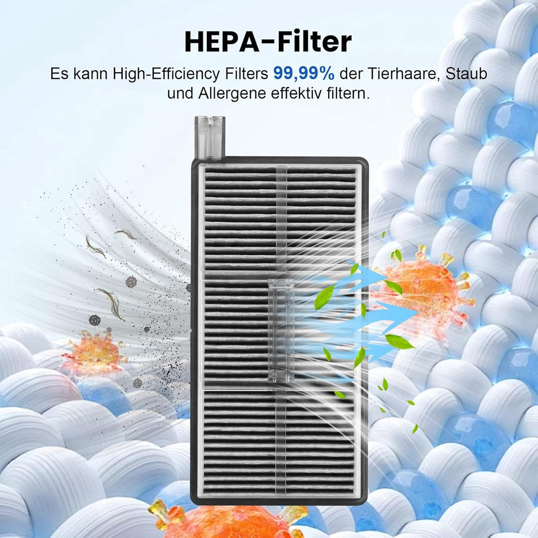 18 Stück Zubehör für Dreame Aqua10 Ultra Track Complete Saugroboter, 1 Hauptbürste 4 Staubbeutel 2 R