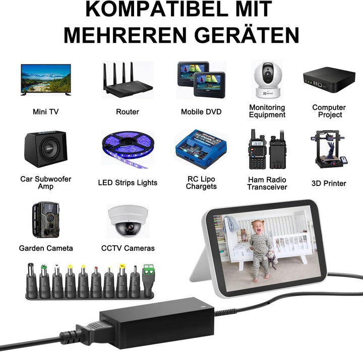 HKY Universal Netzteil 24V Ladegerät für Casio AD-E24250LW ADE24250LW, Bosch Luftreiniger Air 4000,