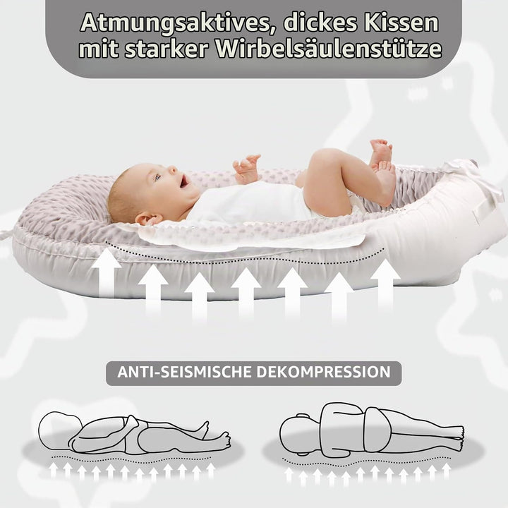 EAQ Babynest Nestchen Baby Weiches Atmungsaktives baby bett Perfekt für Neugeborene Geschenk 100% Ba