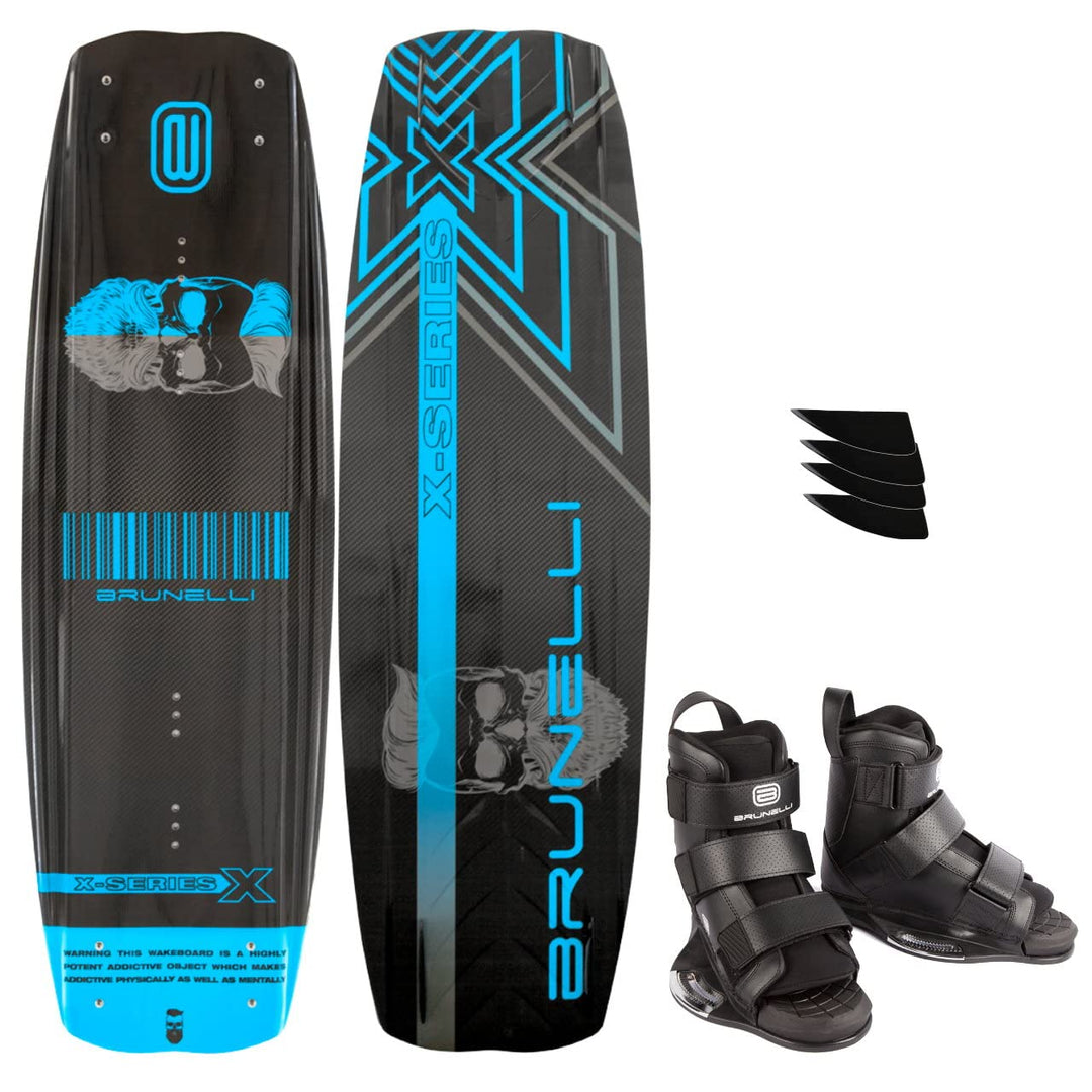 Brunelli Carbon Wakeboard Set 145 cm Wake Binding Wakeboardbindung S-M (38-42), S-M (38-42)