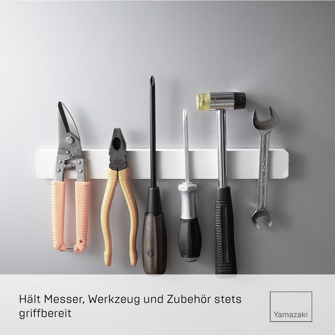Yamazaki 5201 TOWER Magnetischer Messerhalter, weiss, ABS-Harz/Magnet/Silikone, minimalistisch, 1,7