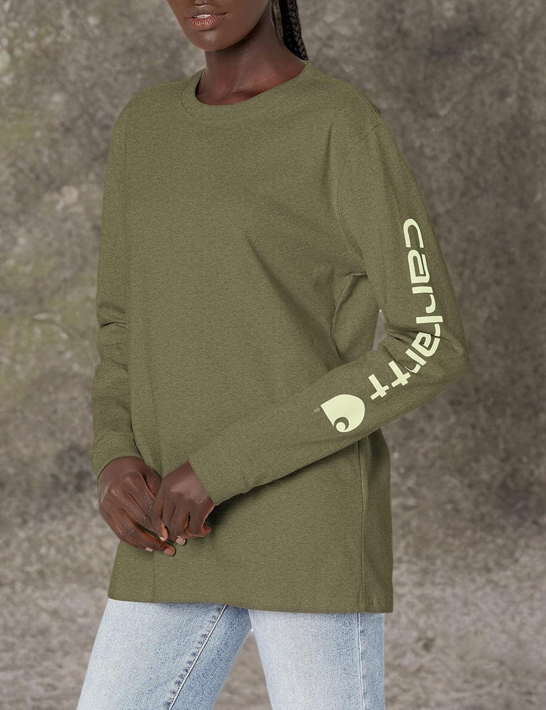 Carhartt Bekleidung Long Sleeve T-Shirt 1X Basilikum Heather, 1X Basilikum Heather