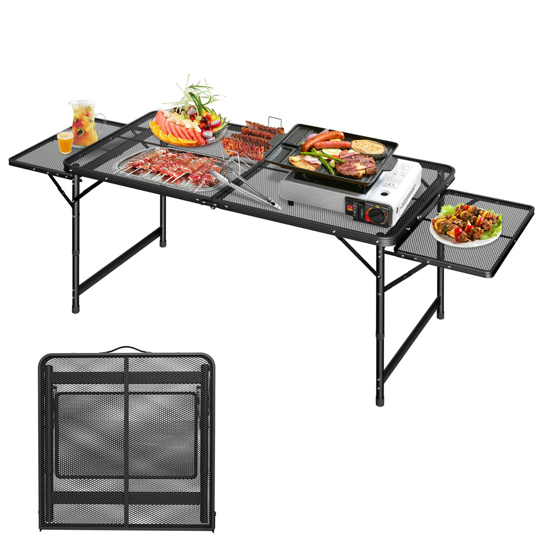 Campingtisch Klappbar Klapptisch Höhenverstellbar Gartentisch Balkontisch Camping Tisch mit Verlänge