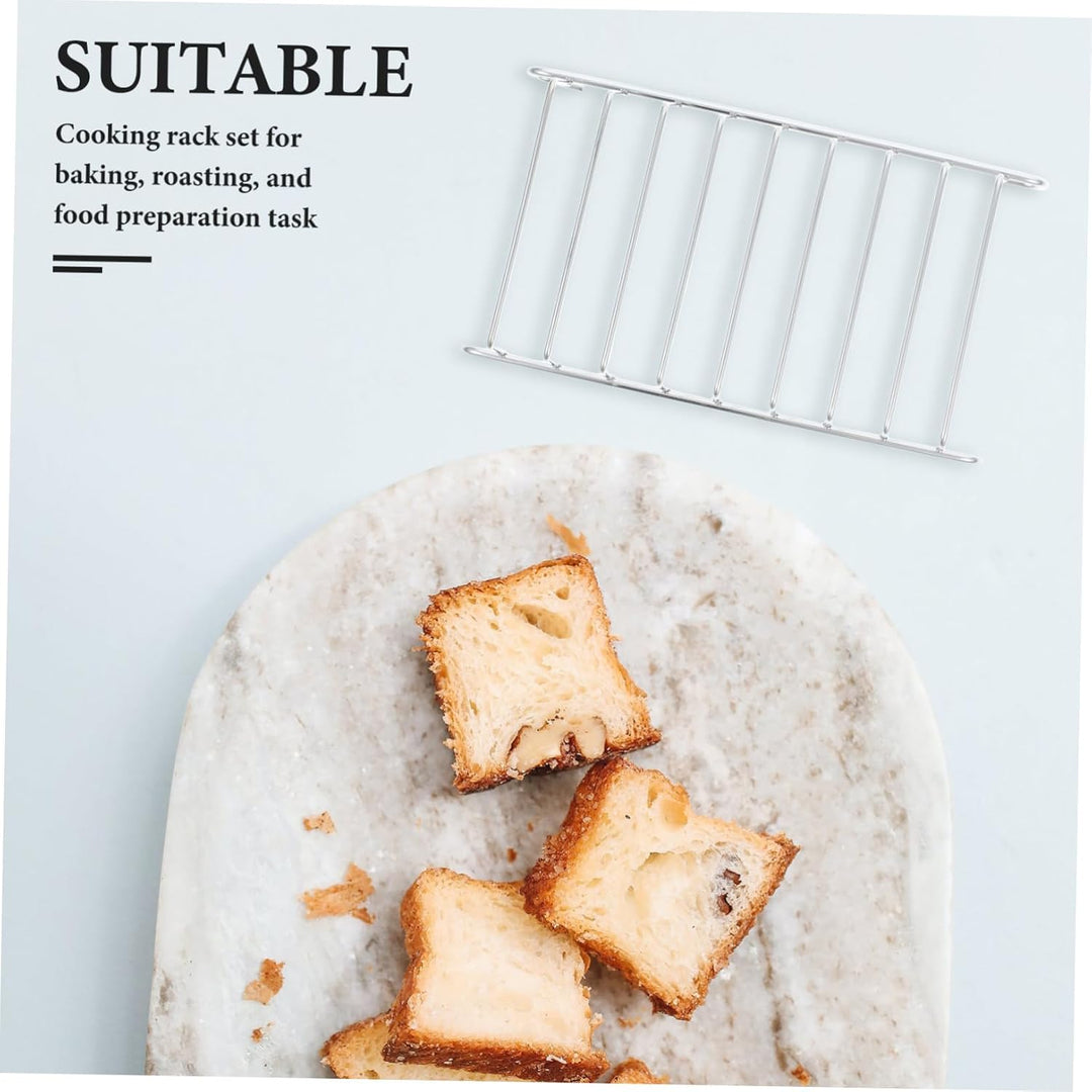 2 Stück Airfryer Zubehör aus Edelstahl Verschleissfestes und Glattes Backgestell für Toastbrot zum B