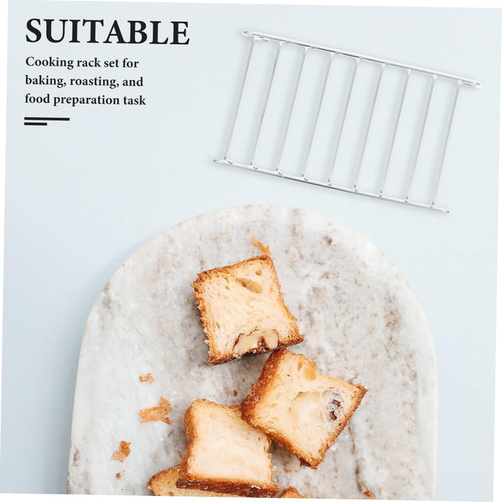 2 Stück Airfryer Zubehör aus Edelstahl Verschleissfestes und Glattes Backgestell für Toastbrot zum B