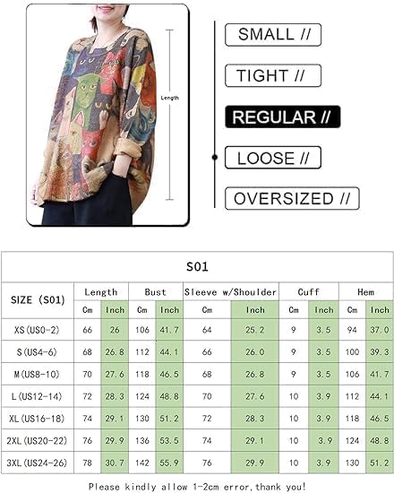 Janein Damen Pullover Oversize Lang Strickpullover Herbst Winter Rundhals Sweater mit Blumenmuster W