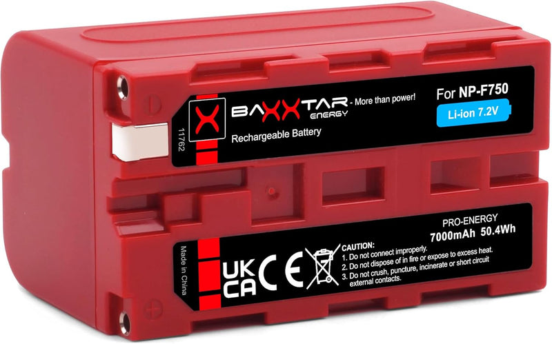 BAXXTAR PRO Akku NP-F750 echte 5200mAh - LG Cells Inside - kompatibel mit Sony NP-F750 / NP-F550 NP-