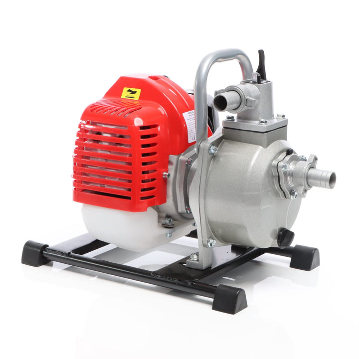 XPOtool Benzin Wasserpumpe 1,25 kW 8.000l/h 30m Förderhöhe, 25,4 mm Anschluss (1"), Gartenpumpe Moto