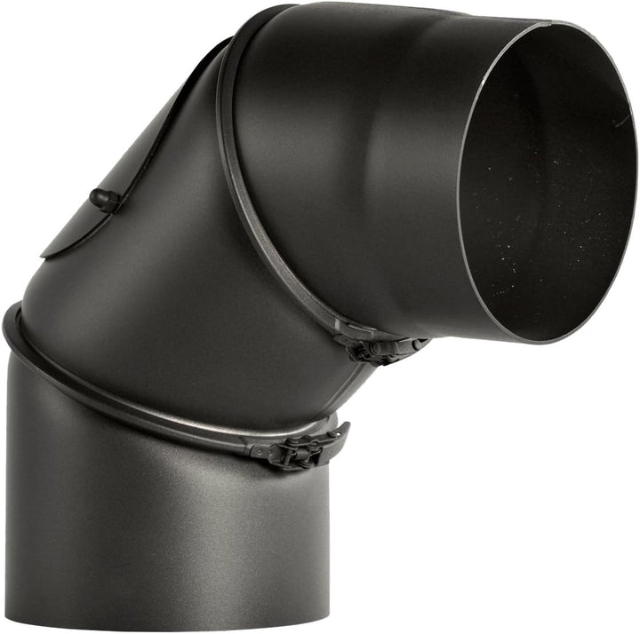 Rauchrohr Bogen drehbar mit Tür ø 130 schwarz #310 2mm