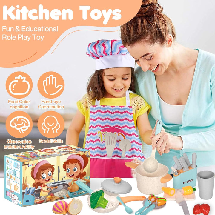 48 Stücke Kinderküche Zubehör, Spielküche Zubehör, Matschküche Kinder Outdoor, Küchenzubehör Kinder,