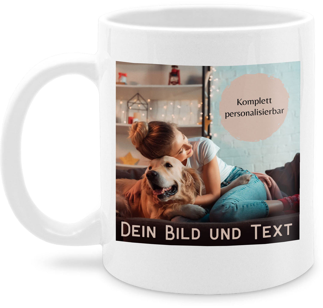 Tasse Tassen 325ml - eigenem - Foto Bild Geschenk I Dein Bild und Text - 325 ml - Weiss - fototasse