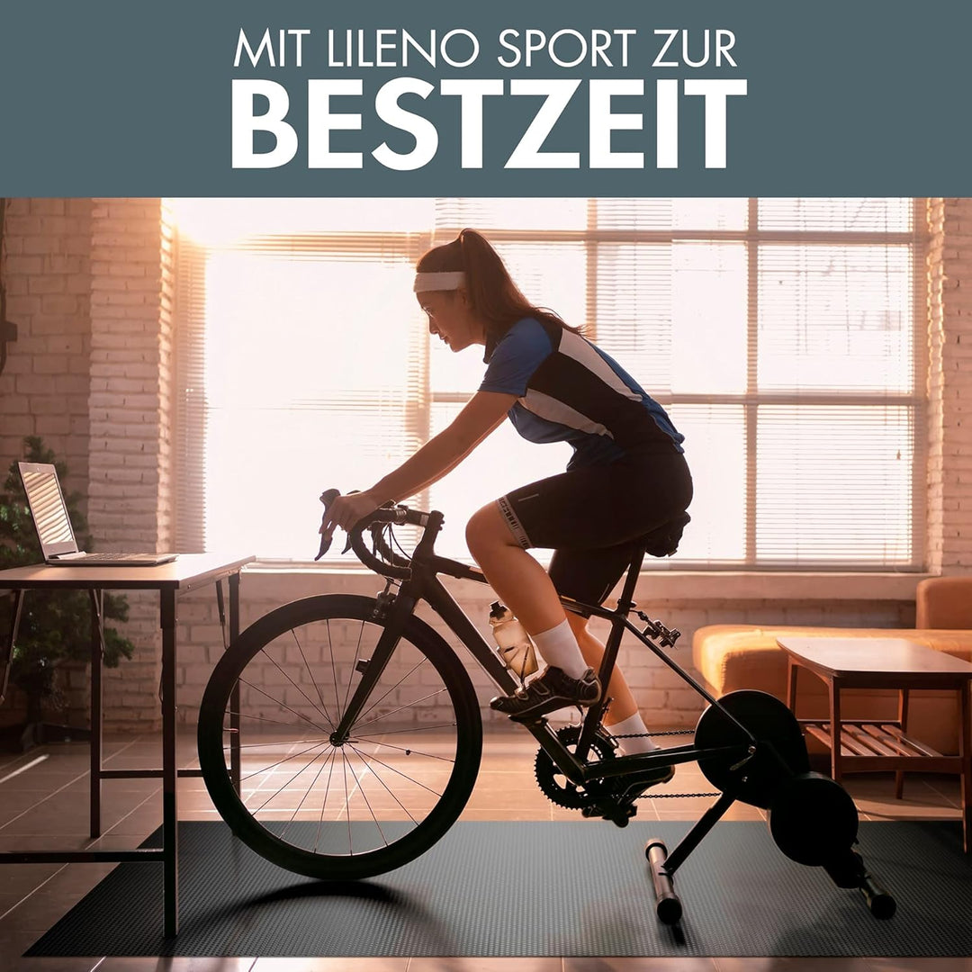 LILENO SPORTS Bodenschutzmatte [90x200 cm] Schwarz - Laufband Matte 1 mm Dicke - Fitness Unterlegmat