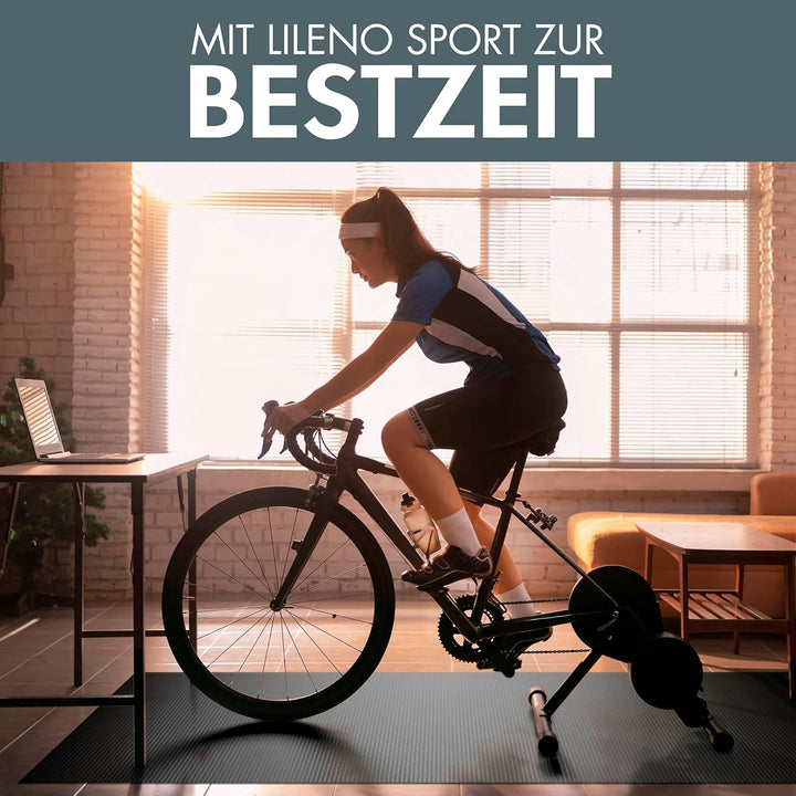 LILENO SPORTS Bodenschutzmatte [90x200 cm] Schwarz - Laufband Matte 1 mm Dicke - Fitness Unterlegmat