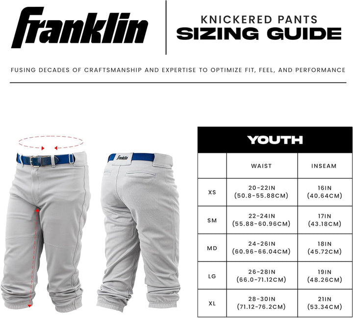 Franklin Baseball-Hose für Sport/Jugendliche, Klassische Passform XS Grau, XS Grau