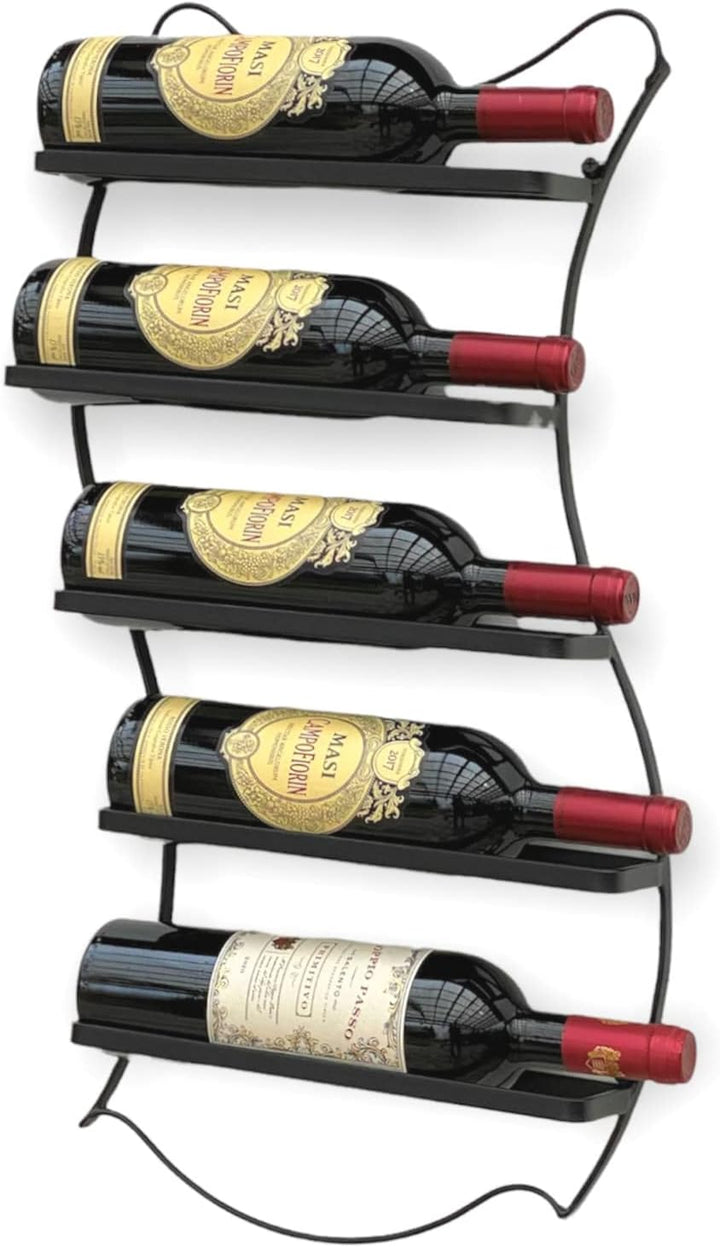 DanDiBo Weinregal Metall Schwarz Wand erweiterbar für 5 Flaschen Lento Flaschenregal 96269 Flaschens