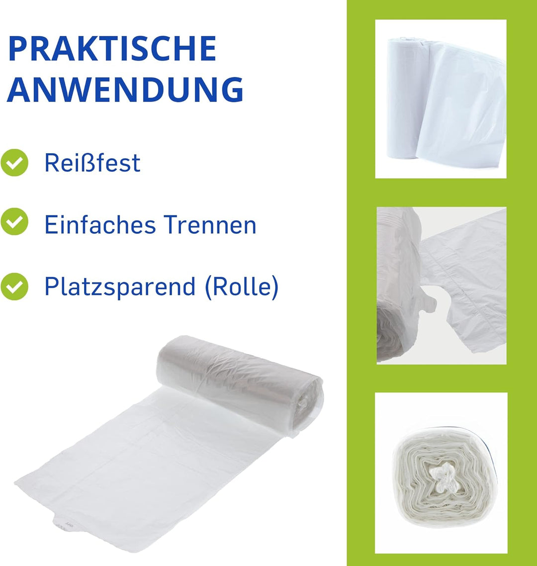 40 Rollen im Karton á 50 Abfallbeutel (2000 Stück), 20 Liter, absolut robust und stabil, 450x540mm,