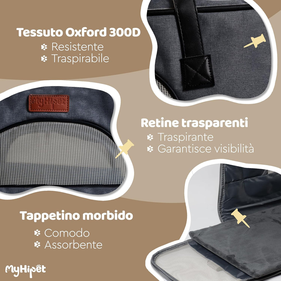 Transportbox für Katzen und Hunde, gross, aus 300D Oxford-Gewebe, ideal auch für Flugreisen – Grösse