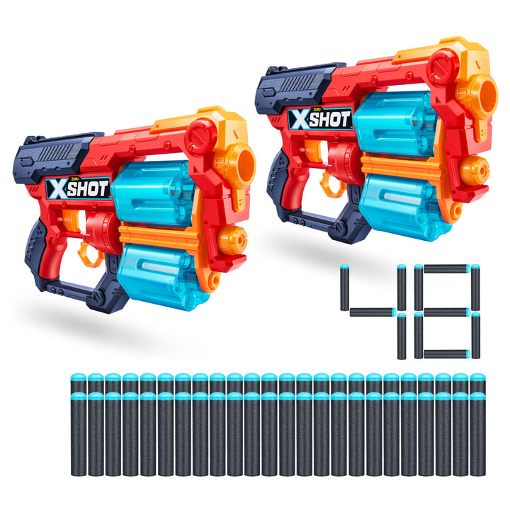 XSHOT Excel Xcess Foam Dart Blaster (2er Pack TK-12, 48 Darts), 36481-2022, Rot