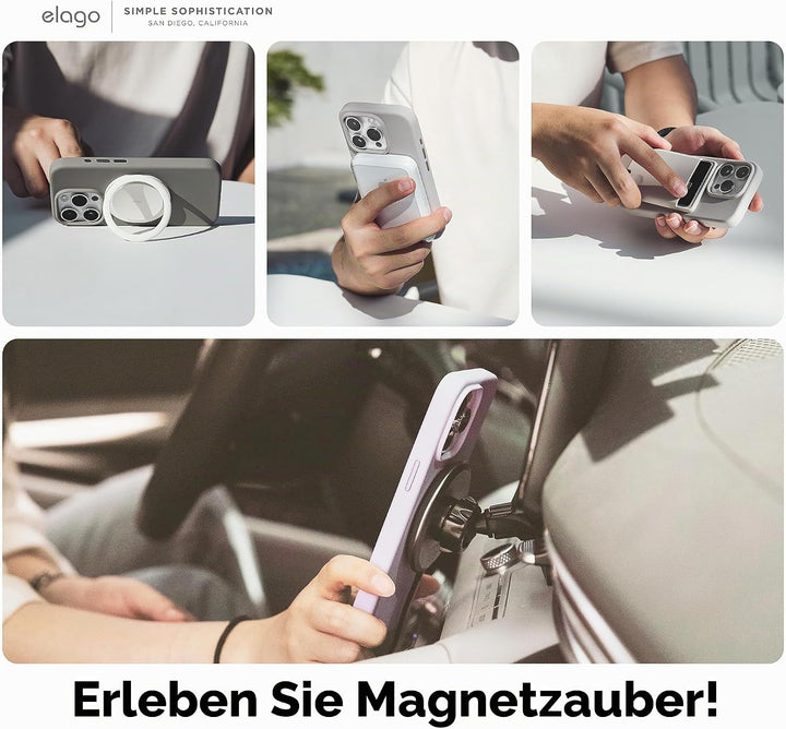 elago Magnetische Silikonhülle Kompatibel mit iPhone 15 Pro Hülle, Kompatibel mit MagSafe Alles Zube