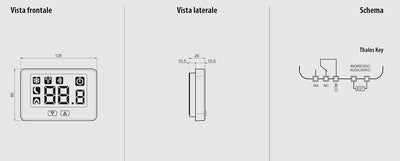 Thermostat Thalos Key Wandleuchte A Batterien, VE719100 Schwarz, Schwarz