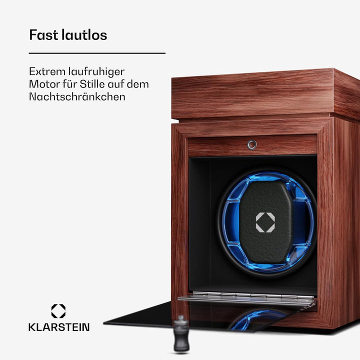 Klarstein Uhrenbeweger für Automatikuhren, Automatik-Uhrenbeweger für 1 Uhr mit Acryl-Tür, Automatis