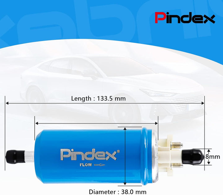 Pindex 12V Ekektrische Kraftstoffpumpe 7.21440.51.0 Benzinpumpe, Inlinne Pumpe 95L/H, 2.27-0.38Bar,