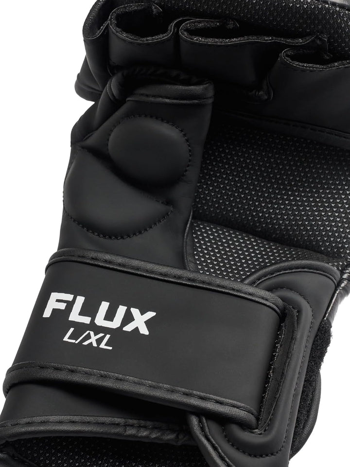 BENLEE MMA Sparring- Handschuhe aus Leder/Kunstleder Mix Flux Black/White L-XL, Black/White L-XL