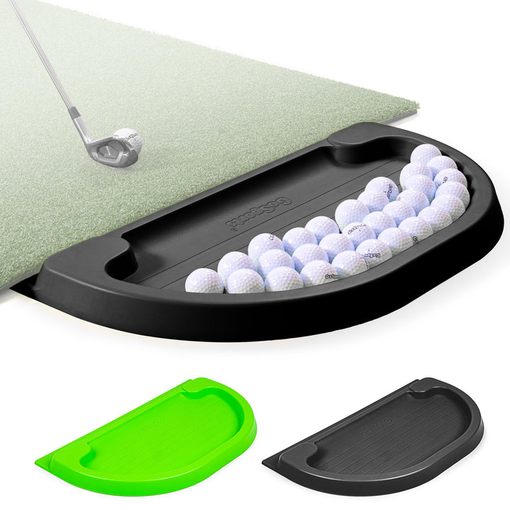 GoSports All-Weather Golf Ball Tray - 70 Ball Capacity - Compatible with All Hitting Mats Schwarz, S