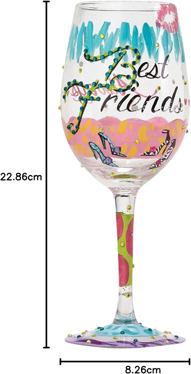 Lolita 4053096 Best Friends Always Wine Glass, Glas, Multi, 1 Stück (1er Pack) Lolita-WG, für immer