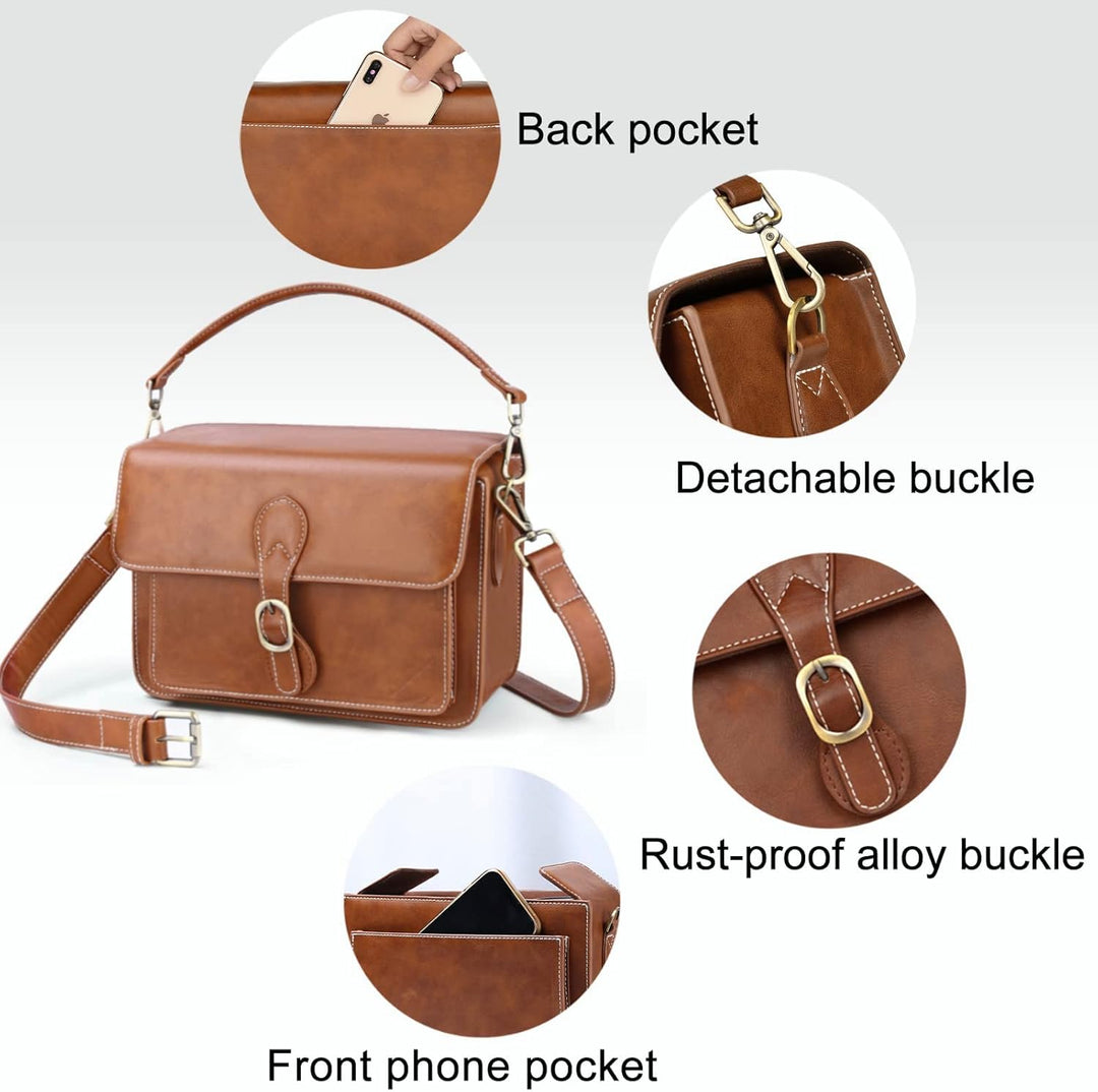 Cwatcun Kameratasche Kamera Umhängetasche Kompaktkamera Tasche Wasserdicht Retro Kompatibel für Cano