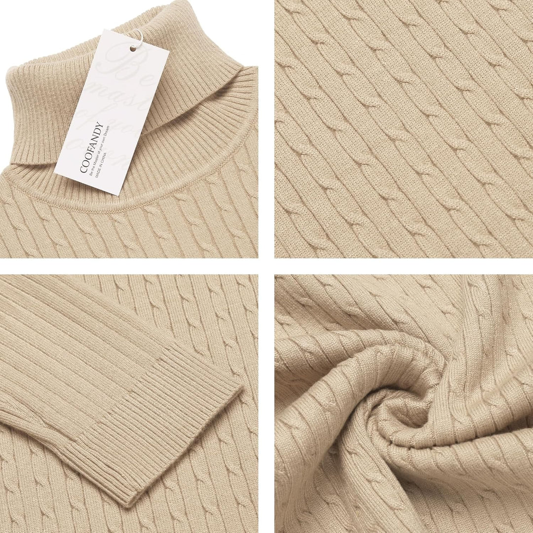 COOFANDY Herren Rollkragenpullover Feinstrick Pullover Langarm Winter Pullover Slim fit Warm Rollkra