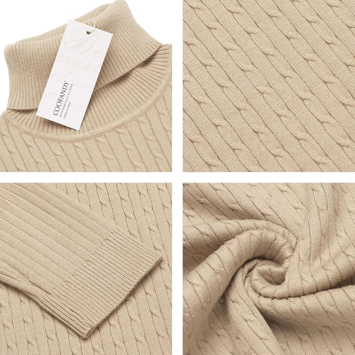COOFANDY Herren Rollkragenpullover Feinstrick Pullover Langarm Winter Pullover Slim fit Warm Rollkra