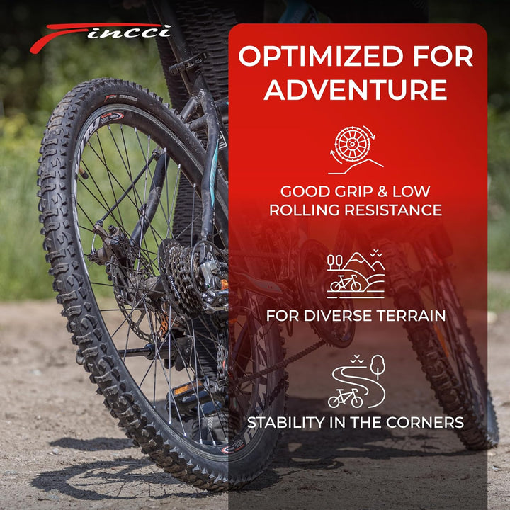 Fincci Fahrradreifen 26 Zoll - MTB Reifen 26 x 1.95, Fahrradmantel 26 Zoll, 60 TPI FaltReifen für Mo