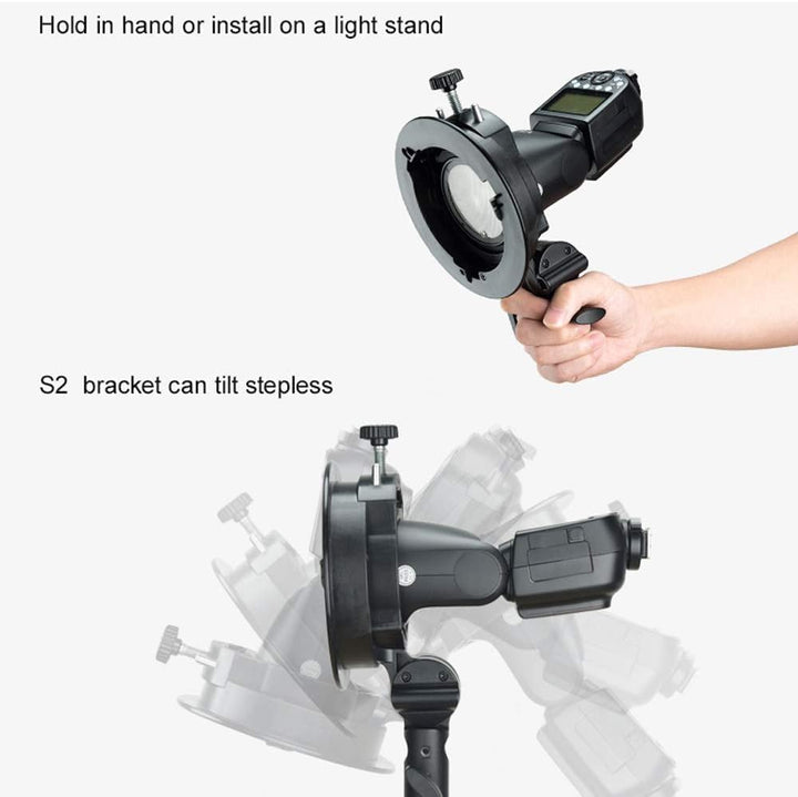 Godox S2 Speedlite S-Type Halterung Bowens Mount Blitzhalter für Godox V1 AD200Pro AD400Pro AD200 AD