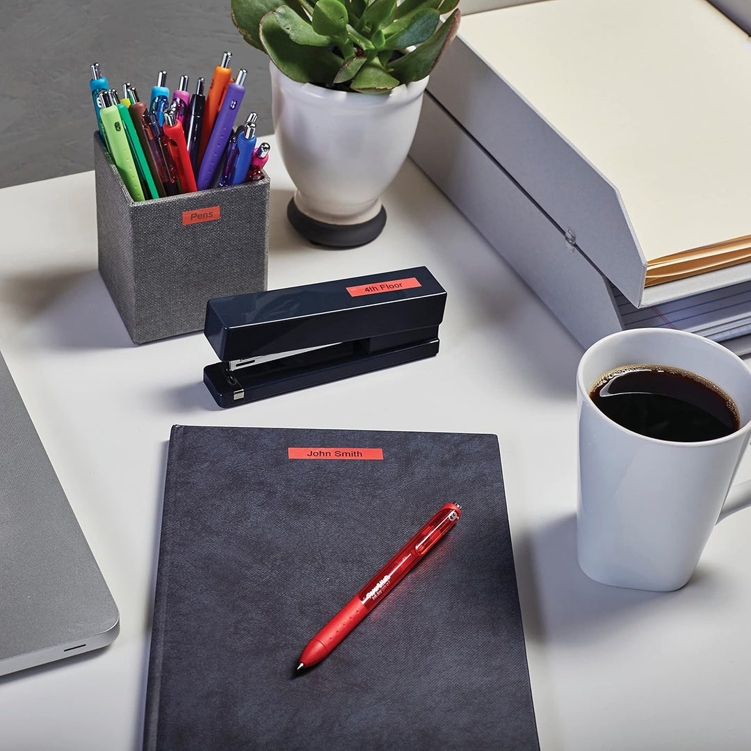 DYMO Original D1-Etikettenband | schwarz auf rot | 9 mm x 7 m | selbstklebendes Schriftband | für La
