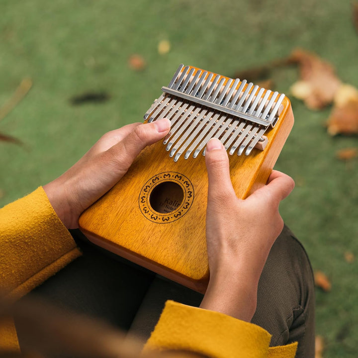 Kalimba Daumenklavier 17 Tasten, Fingerpiano Mbira Tragbare Musikinstrumente für Erwachsene Anfänger