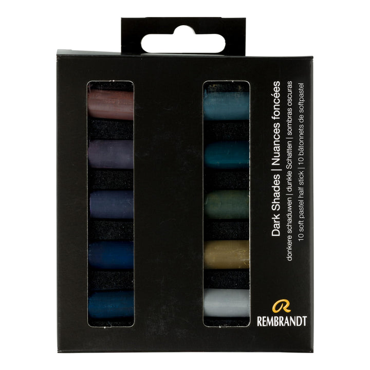 Rembrandt Soft Pastell Micro Set, 10 Stück Halbstäbchen, dunkle Farbtöne Auswahl 10 Halbstäbchen im