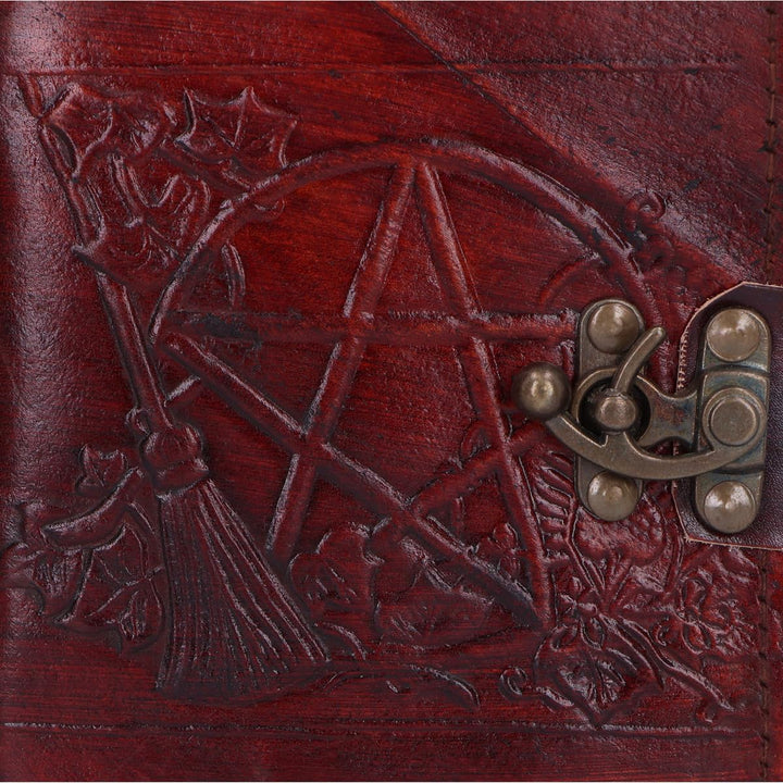 Nemesis Now Tagebuch mit Pentagramm, geprägtes Leder, mit Schloss, 20 cm, Braun